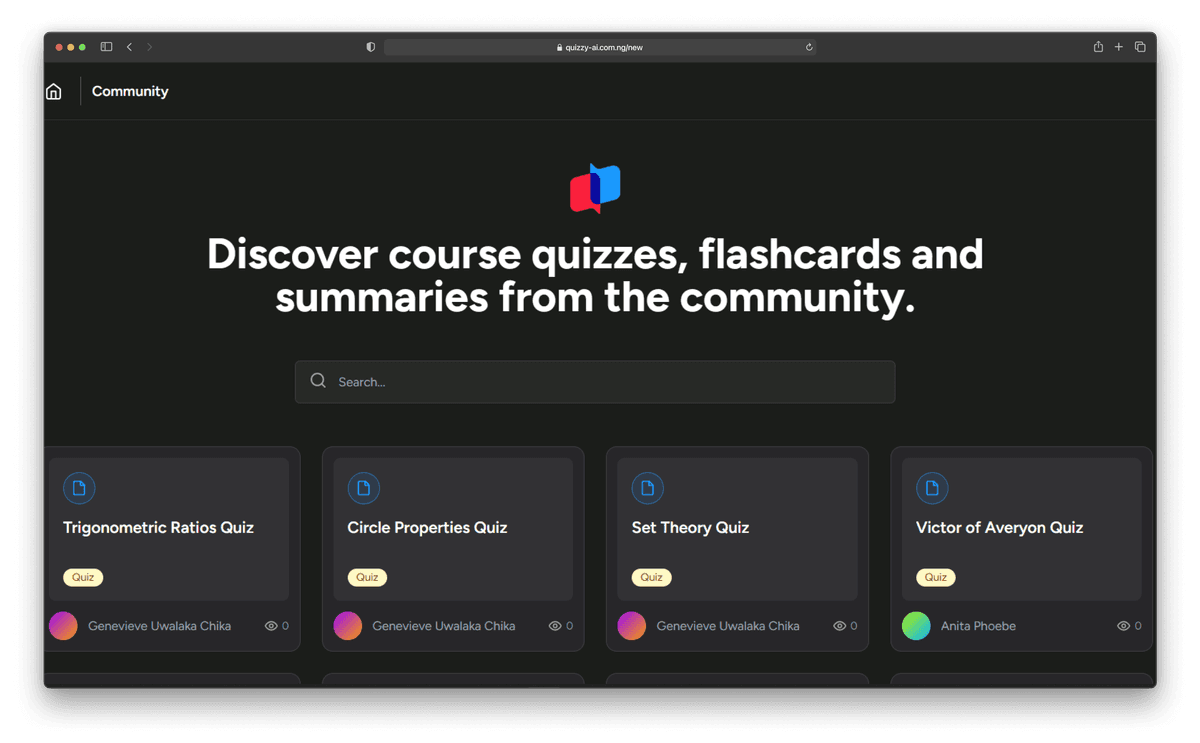 View Quizzes